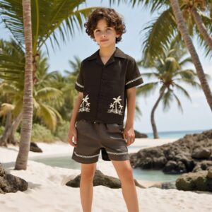 tropical vibes boys' co ord set – palm tree edition